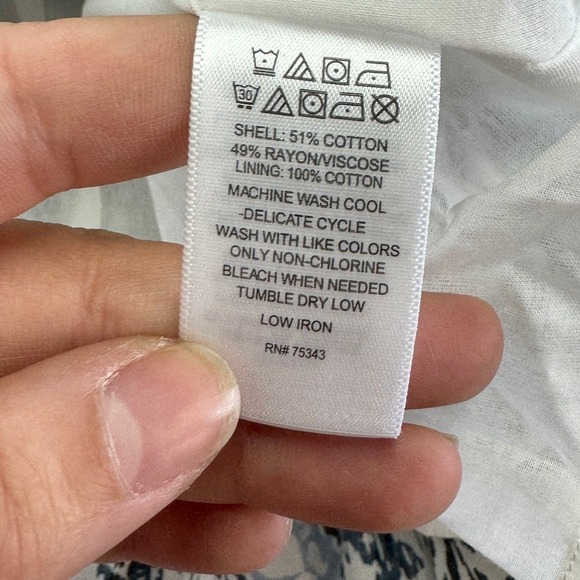 Lucky Brand Dress Womens XS Blue Paisley Midi Boho Tiered V Neck‎ Long Sleeve - Picture 5 of 8